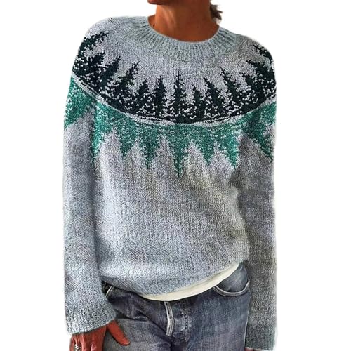 Winterpullover Damen Warm Langarm Elegant Oberteile Warm Casual Pullover Rundhals Autumn Winter Sweater Mode Strickpullover Gestrickt Basic Sweatshirt Große Größen Winterpullover Damenpullover Jumpers von YULONGESS