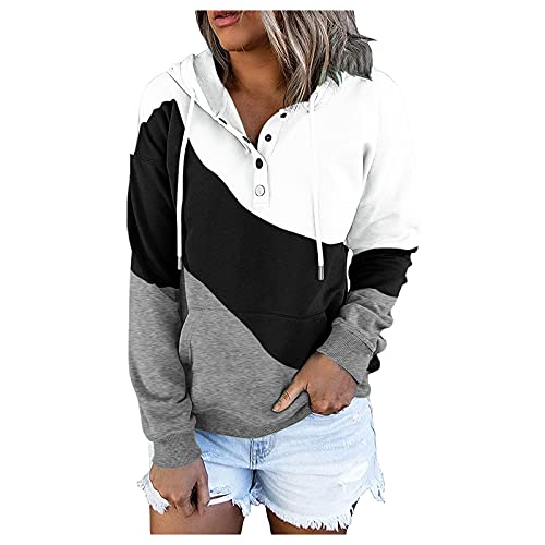 YULONGESS Damen Sweatshirt,Langarm Lose Sweatshirt Jacke mit Kapuze Herbst Winter Sweatjacke Kapuzenpullover Sweatshirtjacke Trainingsjacke Casual Sweatshirt Entspannt Sweatshirt Fitness von YULONGESS