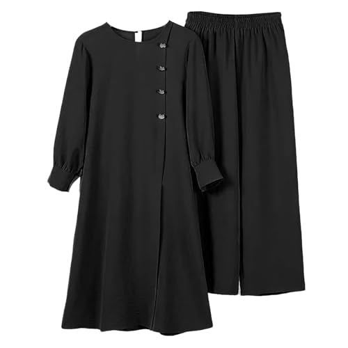 YULONGESS Frauen Gebetskleidung Set Lang Oberteile Und Hose Langarm Muslim Roben Einfarbig Frauen Kleidung 2 Stück Dubai Ramadan Robe Lose Beten Party Abaya Eid Mubarak Türkei Gebetskleidung Outfit YULONGESS Frauen Gebetskleidung Set Lang Oberteile Und Hose Langarm Muslim Roben Einfarbig Frauen Kleidung 2 Stück Dubai Ramadan Robe Lose Beten Party Abaya Eid Mubarak Türkei Gebetskleidung Outfit von YULONGESS