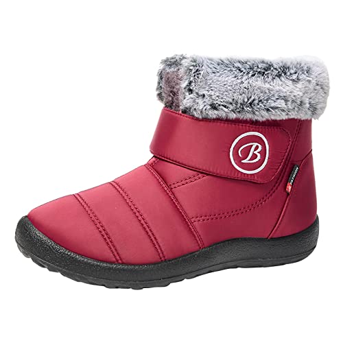 YULONGESS Gummi Stiefeletten Damen Gefüttert Klassisch Wasserfest Freizeitschuhe Damen Wasserdicht Schnee Winter Boots Outdoor Wanderschuhe Snowboots Bikerstiefel von YULONGESS