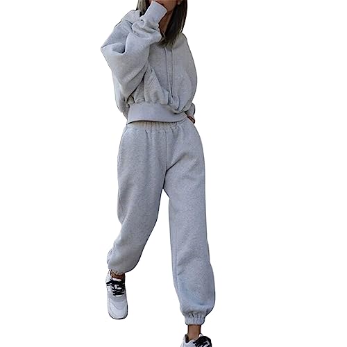 YULONGESS Jogginganzug Damen Hoodie Sweatshirt Langarm Loose Tracksuit Elegant Hosenanzug Lässige Fitness Outfit Oversize Hausanzug Set Sportbekleidung Hausanzug Streetwear von YULONGESS