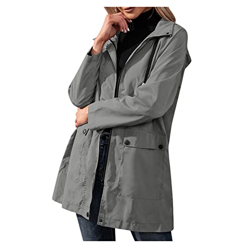 YULONGESS Softshelljacke Damen,Wasserdichte Softshelljacke Wind Jacke Atmungsaktive Outdoor Jacke Leichte Jacke mit Kapuze Regenjacke Wind Jacke Fahrradjacke Regenbekleidung Jacke von YULONGESS