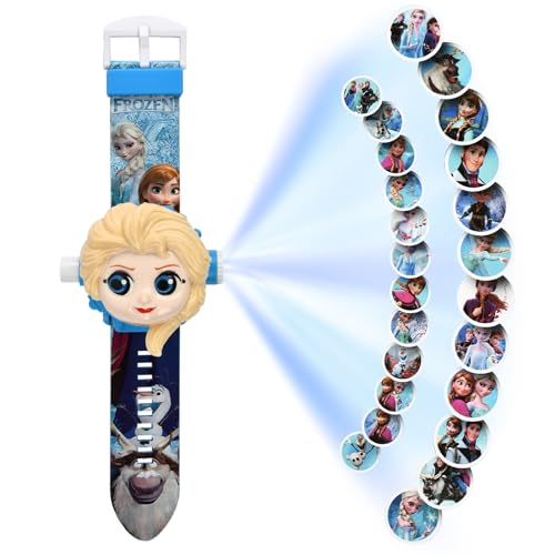 Kinderuhr mit digitalem Projektor, 24 Motiven, elektronische Armbanduhr für Kinder und Mädchen (F) von YULONGWU