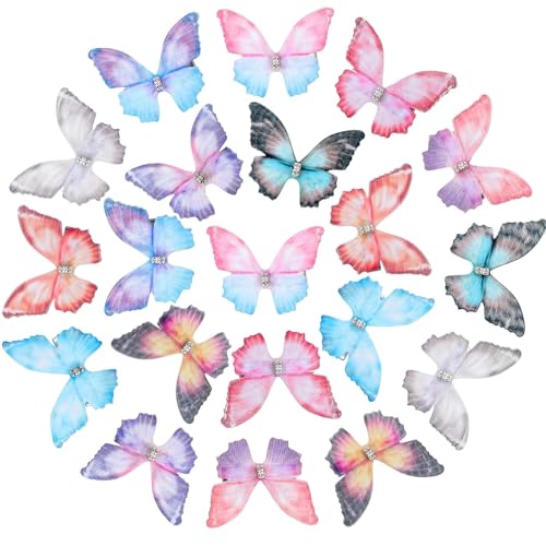 Schmetterling Haarspange, 20 Stück Schmetterling Haarclips Kleine Haarspangen Damen, 3D Schmetterlinge mit Clip Butterfly Hair Clips, Haarklammer Schmetterling Haarschmuck für Damen Mädchen Kinder (A) von YULONGWU