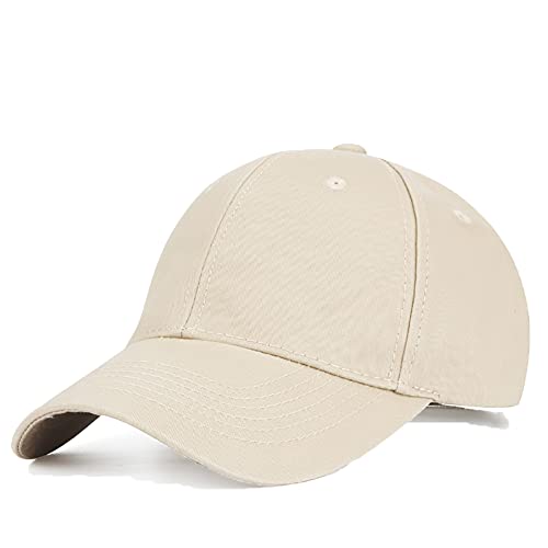 YULOONG Baseball Cap 100% Baumwolle Classic Sports Casual Golf Cap Sunhat Einstellbare Größe (A: Beige) von YULOONG