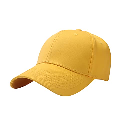 YULOONG Baseball Cap 100% Baumwolle Classic Sports Casual Golf Cap Sunhat Einstellbare Größe (A: Gelb) von YULOONG