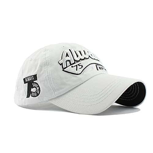 YULOONG Baseball Cap 100% Baumwolle Sonnenhut Fashion Stickerei Always New York City Sommer Outdoor Cap Verstellbare Größe Unisex Weiß von YULOONG