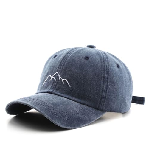 YULOONG Herren Vintage Baseball Cap Mountain Berggipfel Peak Stickerei Baseball Hüte Retro gewaschen Baumwolle Dad Cap Frauen Outdoor Sport Cap Verstellbar Unisex Navy Blau von YULOONG