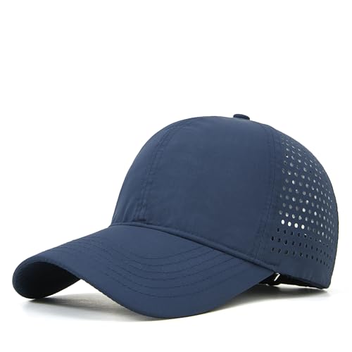 YULOONG Quick Dry Baseball Cap Leichte Unisex Hut Atmungsaktive Mesh Sport Cap Verstellbar Blau von YULOONG