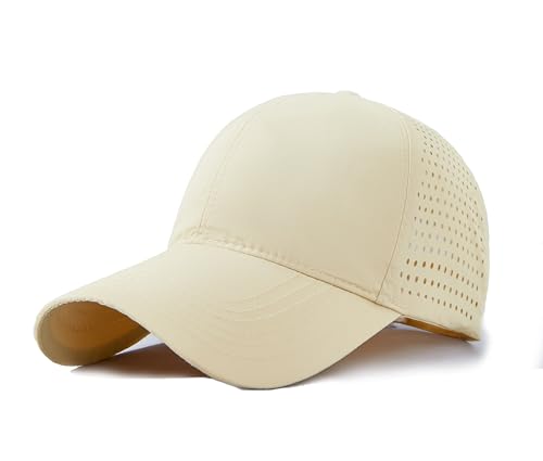 YULOONG Quick Dry Baseball Cap Leichte Unisex Hut Atmungsaktive Mesh Sport Cap Verstellbar Khaki von YULOONG