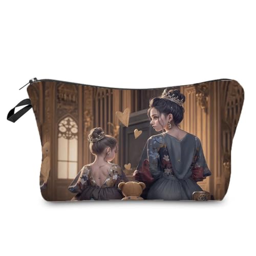 YULUENZE Kosmetiktasche für Mütter und Tochter, niedlich, klein, Make-up-Organizer-Tasche mit Reißverschluss, für Mädchen, Mutter und Tochter, Kulturbeutel, Geschenke für Frauen, hzdz3003, Bedruckte von YULUENZE