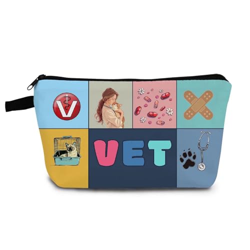 YULUENZE Kosmetiktasche für Tierärzte, Tierärzte, Tierärzte, Damen, mit Reißverschluss, Geschenk für Tierärzte, Tierärzte, Tierärzte, Tierärzte, Frauen, hzt0689 von YULUENZE