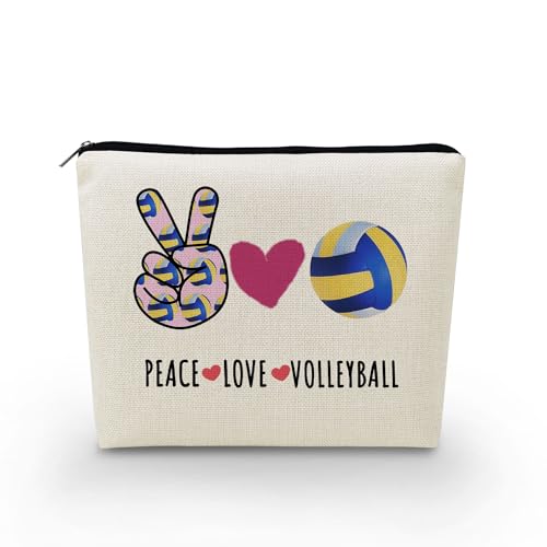 YULUENZE Volleyball-Geschenke, inspirierende Geschenke für Frauen, Volleyball-Liebhaber, Geschenke für Volleyballspieler, Trainer, Volleyball-Liebhaber, Make-up-Tasche, Geschenke für Frauen, Frieden, von YULUENZE