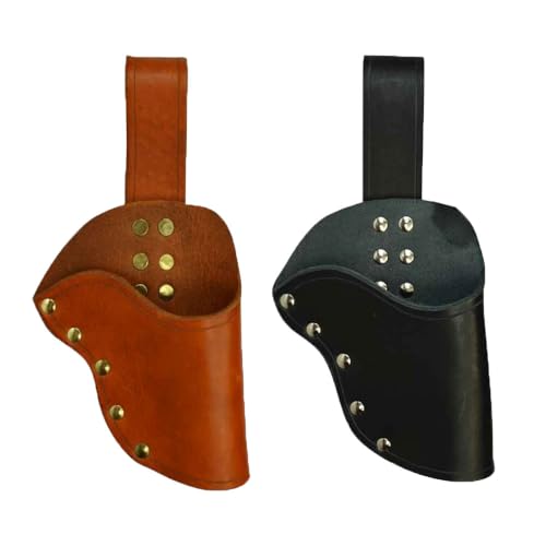 YUMALI Piraten-Revolverholster Wikinger-Retro-Pistolenhalfter Aus PU-Leder Mittelalterlicher Cosplay-Universal-Waffenhalter Für Halloween Und Karneval (Black) von YUMALI