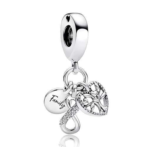 YUMINN Familie Unendliche Liebe Baum des Lebens Charms 925 Sterling Silber für Armbänder und Halsketten Dangle Anhänger Perlen Schmuck Geschenke für Damen von YUMINN