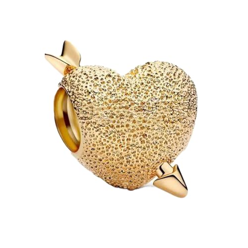 YUMINN Gold Cupid's Arrow Heart Charms 925 Sterling Silber für Armbänder und Halsketten Anhänger Perlen Valentinstag Muttertag Schmuck Geschenke für Frauen von YUMINN
