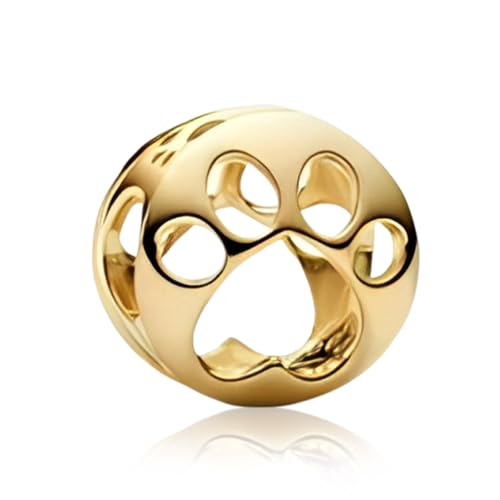 YUMINN Gold Pfotenabdruck Charms 925 Sterling Silber für Armbänder und Halsketten Dangle Anhänger Beads Schmuck Geschenke für Damen von YUMINN