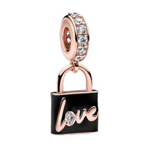 YUMINN Love Lock Charms 925 Sterling Silber für Armbänder und Halsketten Anhänger Perlen Valentinstag Muttertag Schmuck Geschenke für Frauen von YUMINN