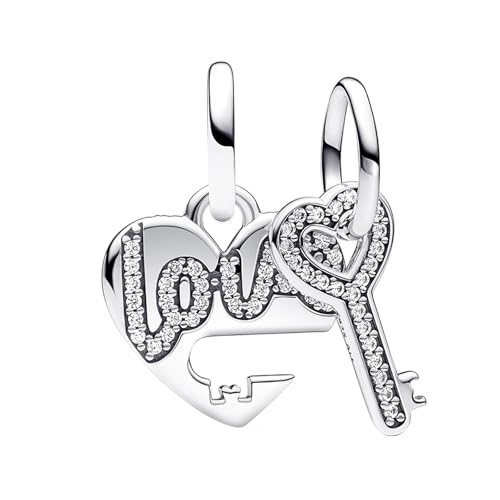 YUMINN Love Lock and Key Charms 925 Sterling Silber für Armbänder und Halsketten Anhänger Perlen Valentinstag Muttertag Schmuck Geschenke für Frauen von YUMINN