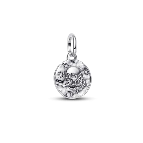 YUMINN Schädel mit Blume Charms 925 Sterling Silber für Armbänder und Halsketten Dangle Anhänger Beads Schmuck Geschenke für Damen von YUMINN