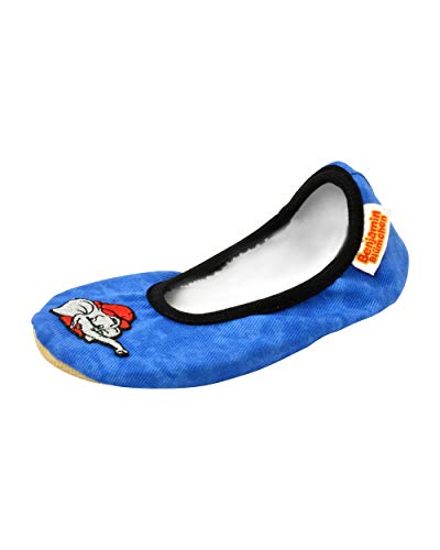 YUMP YUMPZ Benjamin BLÜMCHEN - Baumwolle BLAU - Gymnastikschuhe aus Baumwolle Turnschläppchen/Ballettschuhe/Flats – in Gr. 32 von YUMP YUMPZ