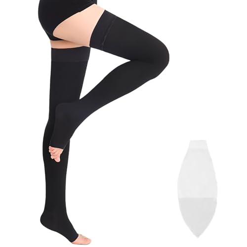 20-30 mmHg Medizinische Kompressionsstrümpfe Damen Herren Klasse 2,Oberschenkel Kompressionsstrümpfe,Abgestufte Unterstützung Stützstrümpfe,Thrombosestrümpfe mit Silikonband für Krampfadern Ödeme Flug von YUNCHONGuk