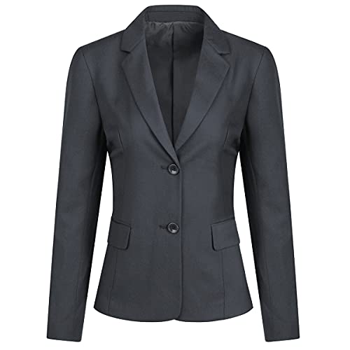 YUNCLOS Damen Blazer Elegant Leicht Blazerjacke Business Open Front Anzüge Langarm Slim Büro Mantel Casual EIN-Knopf-Blazer,Dunkelgrau,M von YUNCLOS