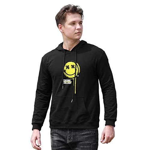 Men's Eskimo Callboy-Spray Smile Smiley Printed Hoodies Long Sleeve Pullover Loose Hoody Sweatershirt Black XXL Men's Eskimo Callboy-Spray Smile Smiley Printed Hoodies Long Sleeve Pullover Loose Hoody Sweatershirt Black XXL von YUNDONG