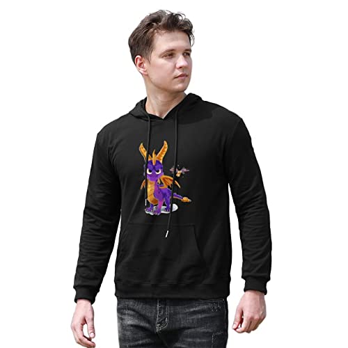 YUNDONG Men's Unleash The Dragon 2 Spyro Spyro The Dtragon Spyro20th Spyro Reignited Trilogy Printed Hoodies Long Sleeve Pullover Loose Hoody Sweatershirt Black XL von YUNDONG