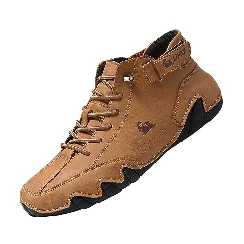 Italienische Unisex-Stiefel aus Wildleder, Beck-Schuhe for Herren, handgefertigt, rutschfest, lässige, wasserdichte Wildleder-Casual-Turnschuhe, rutschfeste atmungsaktive Outdoor-Chukka-hohe Stiefel von YUNDUAN