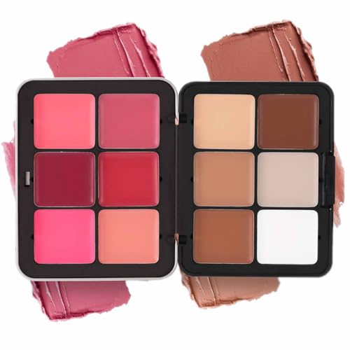 12 Farben Concealer,Farben Contour Blush Palette,2 In 1 Matte Creme Rouge Concealer Palette,Blush Makeup Palette,Wasserfeste Concealer-Palette,Full Coverage Makeup For All Skin Types (C) von YUNFAN