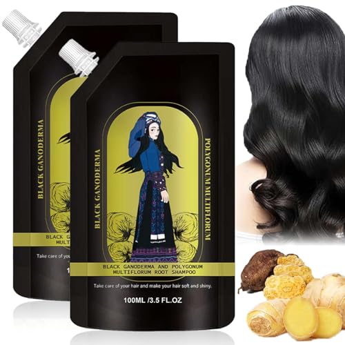 2 StüCk Identicalven Anti-Haarausfall-Shampoo,Ingwer-Pflanzenextrakt-Haarausfall-Shampoo,Haarwachstums-Shampoo,Kontroll-Anti-Schuppen-Shampoo,Ingwer Shampoo das Haarwachstum füR Frauen und MäNner von YUNFAN