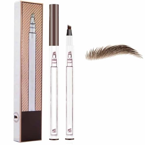 2er 3D Magic Augenbrauenstift,Augenbrauenstift mit 4 Gabelspitzen, Langlebiger,Wasserfester Augen Brauenstift mit Gabelspitze,3D Microblading Augen Brauenstift,für Anfänger (02) von YUNFAN