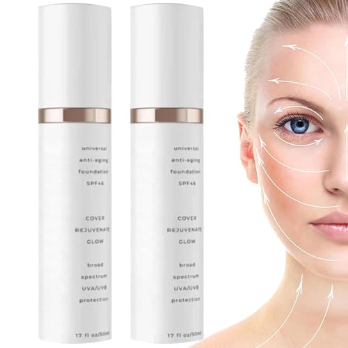 Age Defying Foundation,2 StüCk Age Defying Serum,GetöNte Anti-Aging-Feuchtigkeitscreme,Leichte,Transparente,GetöNte Sonnencreme füR Das Gesicht,Foundation-Serum füR Frauen,UniversaltöNung von YUNFAN