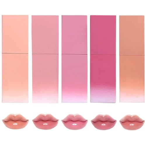 Macqueen Water Glow Lip Tint,Water Glow Lip Tint,Mini Hydrating Lip Gloss,Long Lasting Moisturizing Lip Oil Gloss Lip,Non-stick Cup Waterproof Lip Gloss,Water Gloss Lip Tint Set (5PCS) von YUNFAN