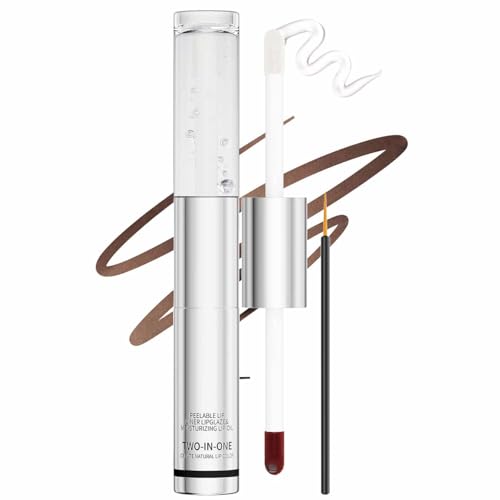 Peel Off Lip Liner Stain Set,2in 1 Matte Lip Tint Stain Peel Off Long Lasting,Non-stick Cup Lipstick,Highly Pigmented Tatto Lipstain,with Transparent Lips Oil,Waterproof,Smudge-Proof (04) von YUNFAN