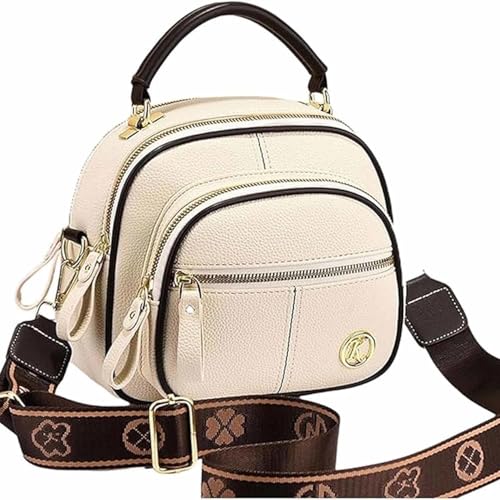 YUNFAN Bousalutend Umhängetasche,Praktische Handtasche,Klassische Handtasche mit Multifunktionalen Fächern,Verstellbarer Breiter Schultergurt,Leder-Umhängetasche für Damen(B) von YUNFAN