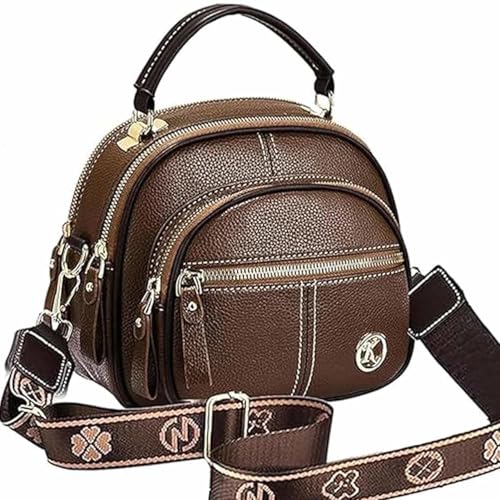 YUNFAN Bousalutend Umhängetasche,Praktische Handtasche,Klassische Handtasche mit Multifunktionalen Fächern,Verstellbarer Breiter Schultergurt,Leder-Umhängetasche für Damen(C) von YUNFAN