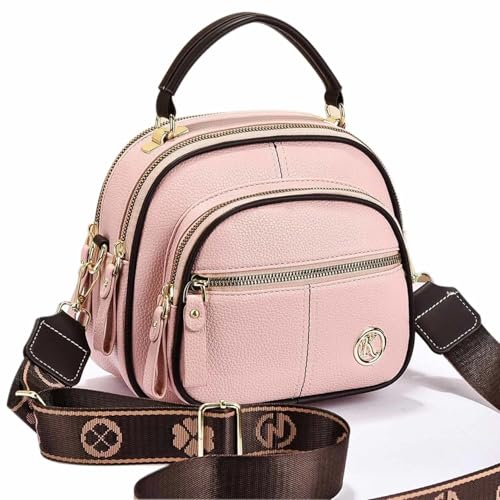 YUNFAN Bousalutend Umhängetasche,Praktische Handtasche,Klassische Handtasche mit Multifunktionalen Fächern,Verstellbarer Breiter Schultergurt,Leder-Umhängetasche für Damen(E) von YUNFAN