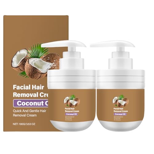 Gesichtshaarentfernungscreme Für Frauen – Sanft Und Schmerzlos, Ideal Für Oberlippe, Kinn Und Empfindliche Haut, Entfernt Effektiv Unerwünschte Gesichtshaare Sicheren Angenehmen Formel,100g (2PCS) von YUNFAX