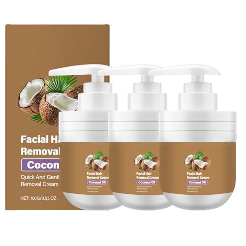 Gesichtshaarentfernungscreme Für Frauen – Sanft Und Schmerzlos, Ideal Für Oberlippe, Kinn Und Empfindliche Haut, Entfernt Effektiv Unerwünschte Gesichtshaare Sicheren Angenehmen Formel,100g (3PCS) von YUNFAX