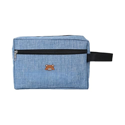 Stilvolle Kosmetiktasche mit Bärenprägung, kompakte Reise-Make-up-Tasche mit geräumigem Innenraum für den täglichen Gebrauch und Outdoor-Abenteuer, multifunktionaler Reise-Make-up-Organizer von YUNGLOO