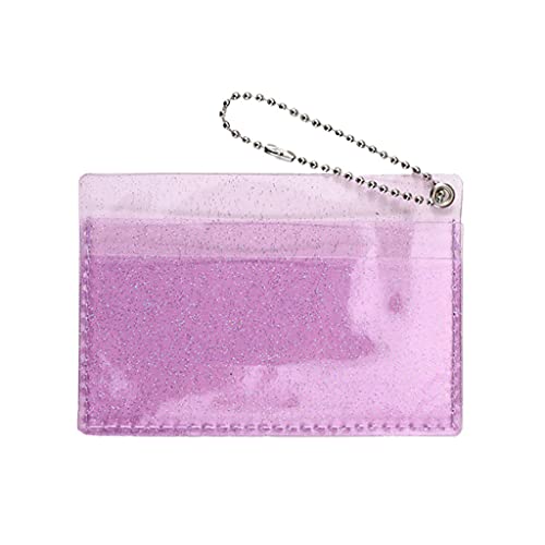 YUNGLOO Clear Handtasche Damen Crossbody Bag Transparent Geldbörse Clutch Bus Kreditkartenhalter Zugelassen PVC PVC Kartenetui, violett, Mass Beauty von YUNGLOO