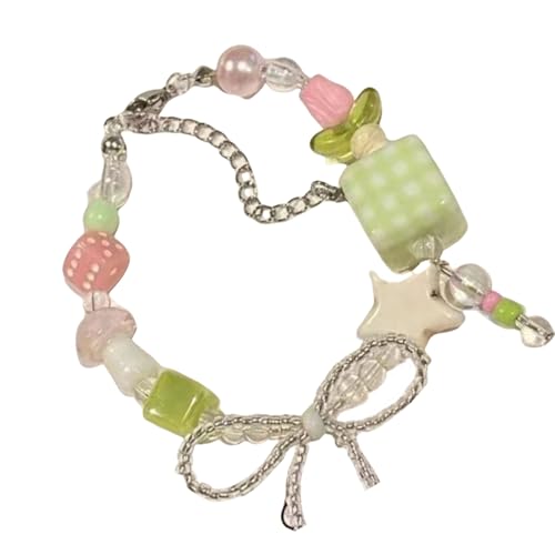 YUNGLOO Eleganter, creme-gelber Anhänger mit Schleife, zierlicher Schmuck für Geburtstag, Jahrestag, verstellbar, zartes Schmuckgeschenk von YUNGLOO