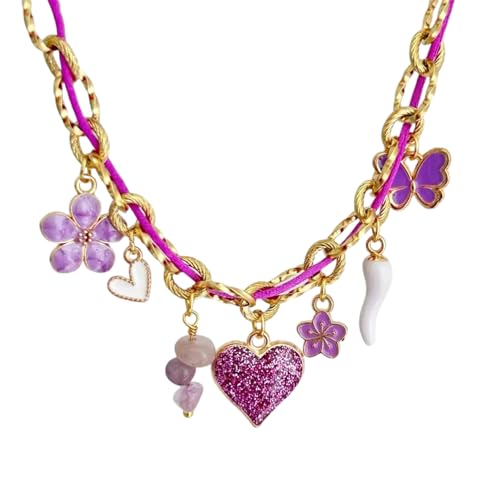 YUNGLOO Halskette mit Meeresanhänger, Edelstahl, Kordelkette, Strandzubehör, mit verstellbarer Länge, für den täglichen Gebrauch, Party, verstellbare Kette, Einheitsgröße, Wie beschrieben, Wie von YUNGLOO