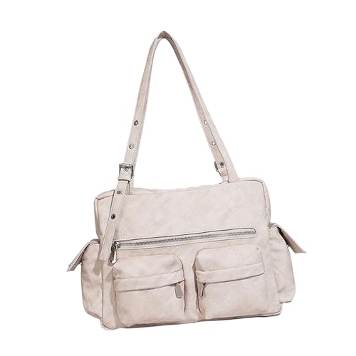 YUNGLOO Modische Damen Große Kapazität Unterarmtasche PU Leder Schultertaschen Handtasche für Herbst Winter Pendeln und Reisen Trendy Damentasche, D, One Size von YUNGLOO