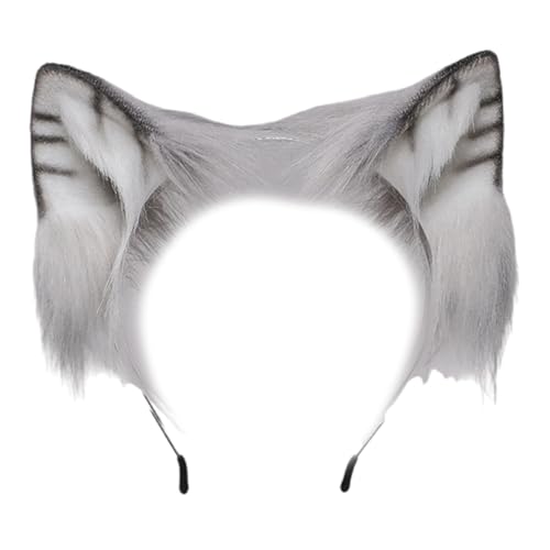 YUNGLOO Plüsch-Katzenohren-Haarbänder für Kostüm, Halloween, Festivals, Rollenspiele, Schwanz, Anime-Haarband, Kostümpartys, Zubehör, Katzenohren-Haarbänder von YUNGLOO