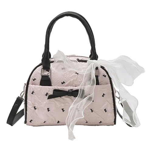 YUNGLOO Raffinierte Handtasche mit Schleifenverzierung, verstellbarer Riemen, Schultertasche für Freizeit oder Abschlussball, Event, reisefreundlich, leichte Umhängetasche, a, One Size von YUNGLOO