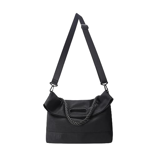 YUNGLOO Stilvolle Canvas-Umhängetasche für Damen mit breitem Riemen, Schultertaschen, lässiger und täglicher Gebrauch, Segeltuch-Crossbody-Tasche, trendig von YUNGLOO
