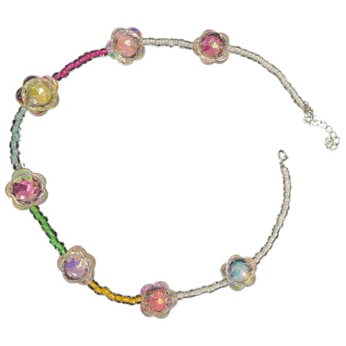 YUNGLOO Stilvolle Schlüsselbeinkette mit Blumenmuster, stabile Legierungsmaterialien, vielseitiges Schmuck-Accessoire für trendige Frauen, elegantes Schmuckgeschenk, Einheitsgröße, Wie beschrieben von YUNGLOO